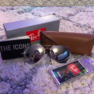 Ray Ban mirrored aviator sunglasses